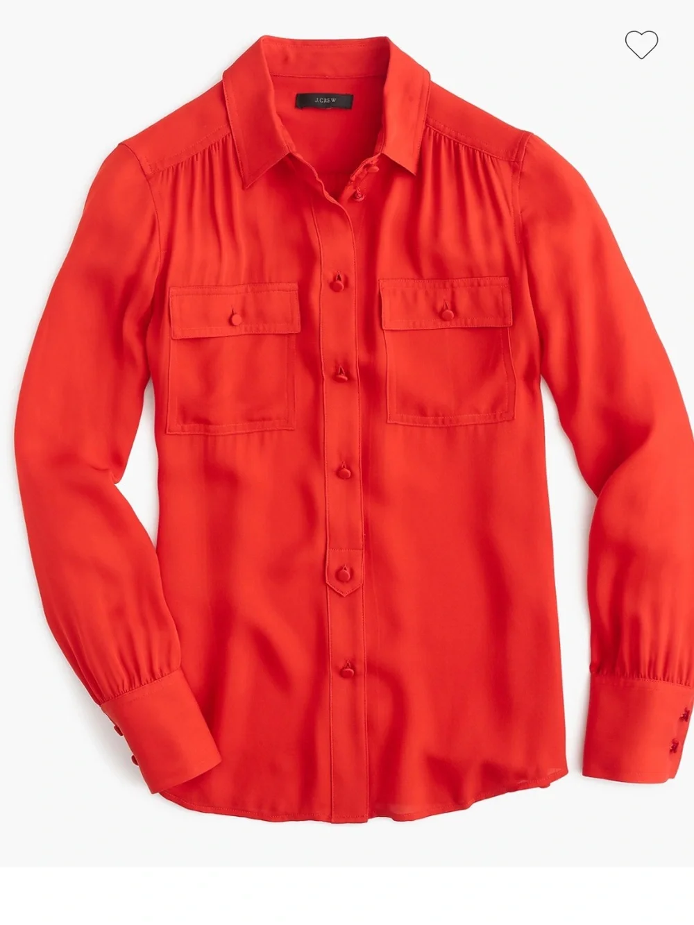 J-Crew Women’s Red Silk Button-Up